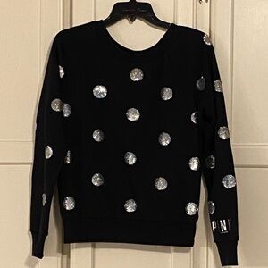🩷🛍️New! PINK Vintage Sequins Dot Sweatshirt🖤🩶
